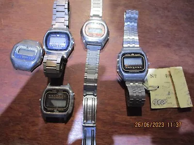 5  Old Digital Watches Jewelry  Parts  Deceased Estate Clearance Of A Jewler 3b • $75