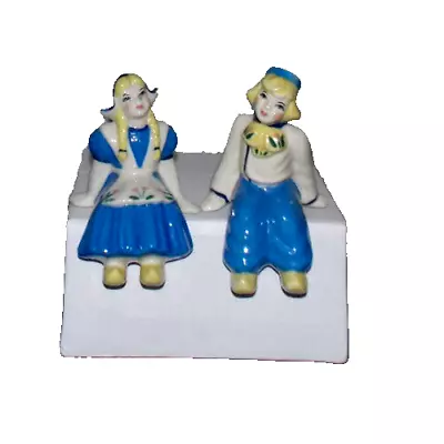 Sweet Vintage Ceramic Arts Studio Dutch Boy & Girl Shelf Sitter Figurines! 4.25  • $15.99