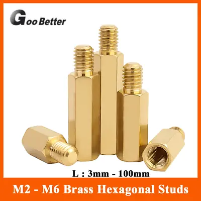 M2 - M6 Female/Male Nuts Spacer Thread Pillar Hex Hexagonal Brass Studs Standoff • £1.79