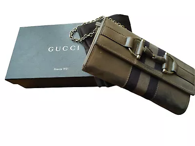 Gucci Chain Wallets Horsebit Sherry Brown Leather • $23.50