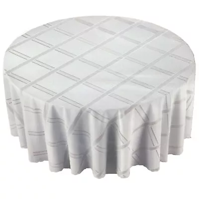 White Lace Tablecloth Waterproof Table Linen Round Vinyl Cover Kitchen Party 70  • $14.49