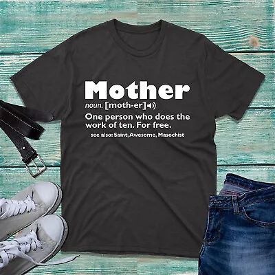 Mother Noun T-Shirt Mothers Definition Mothers Day Mom Unconditional Love Top • £11.99