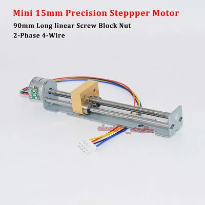 90mm Long Linear Screw Nut Slider DC 5V 2-phase 4-wire Micro 15mm Stepper Motor • $29.95