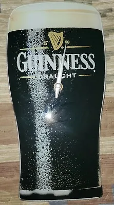 Guinness Beer Draught Pint Shaped Glass Bar Clock Man Cave 12:  X 6  • $55