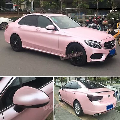 $404.79 • Buy Flexible Pearl Metal Car Wrap Sticker Glitter Satin Chrome Vinyl Sakura Pink US