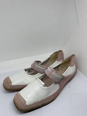 Sally O’hara Women’s Pink/white Leather /Suede Soft Flex Shoes Size 7/40(Z36). • £28