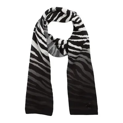 Michael Kors Womens Black And White Dip Dye Tiger Stripes Rectangle Scarf NWT • $37.39