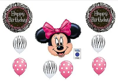 Minnie Mouse Pink And Zebra Birthday Party Balloons Decoration First Girl Disney • $12.75