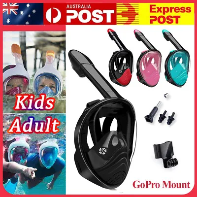 Adult Kid Full Face Snorkel Mask Set Anti-fog Safe Diving Goggles For GoPro Swim • $18.99