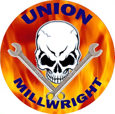 Union Millwright With Skull Flames CMW-5 • $0.99