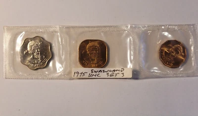 $2.45 • Buy Swaziland UNC Coins - 1975 - Three Coins Sealed In Plastic