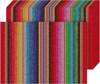 100 Pcs Mexican Paper Placemats Disposable Placement Mats Bulk Colorful Striped • $23.68