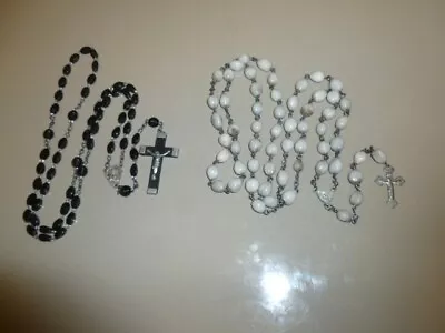 Lot Of 2 Vintage Rosary Beads W/ Crucifix Small Medallions • $9.50