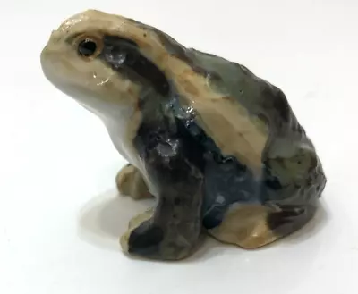 Vintage Ceramic Pottery Frog Toad Figurine Japanese Hirado Style Glaze 1 1/2  T • $23.24