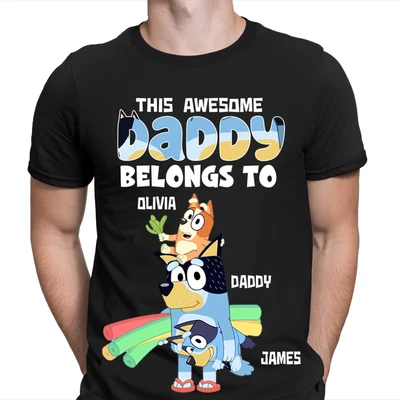£5.99 • Buy This Awesome Dad Belongs To Personalised Fathers Day T Shirt Birthday Top #FD#2