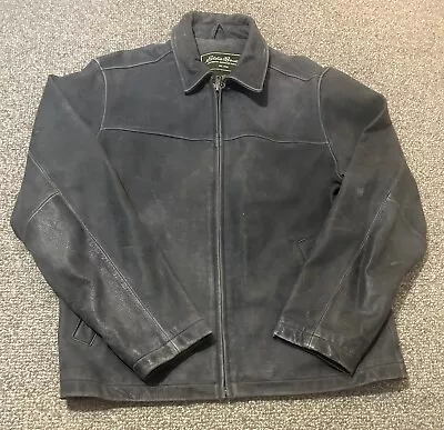 Eddie Bauer Gray Genuine Leather Jacket Men’s Medium Tall • $64.99