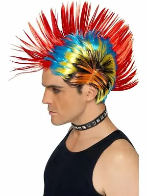 Adult Rainbow Mohawk Wig Gay Pride Tall Rave Punk Hair Womens Mens Unisex NEW • $16.99