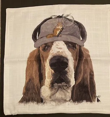 Heritage Lace Beagle Dog Throw Pillow Cover Dapper Dog In Hat Sherlock • £23.74