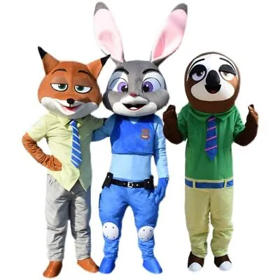 Zootopia Nick Wilde Judy Hopps Mascot Costume For Party Carnival Adult Size • $130.99