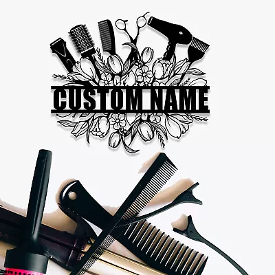 Hair Stylist Metal Sign Art CustomBarbershop Personalized Family Name Sign Art • $23.99