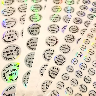 Hologram Label Sticker Warranty Void If Removed Tamper Proof Stickers • £140.99