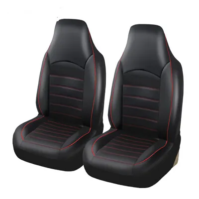 2 Seats Car Seat Covers PU Leather Front Protector For High Back Bucket Seat • $50.59