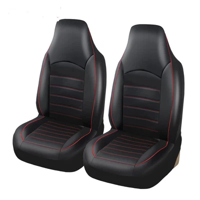 $47.55 • Buy 2 Seats Car Seat Covers PU Leather Front Protector For High Back Bucket Seat