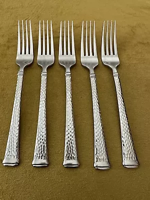 Mikasa Hammered Harmony  (5) Dinner  Forks Stainless • $26.75