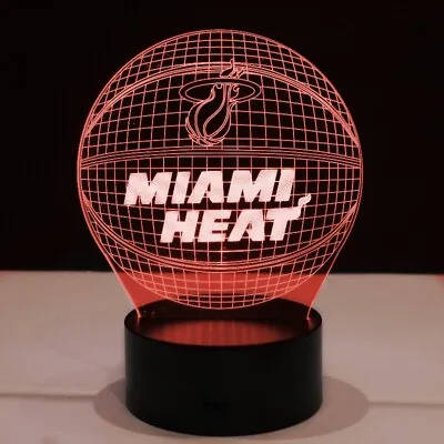 Miami Heat Jimmy Butler Tyler Herro Bam Adebayo LED Light Lamp Decor Gift • $32.89