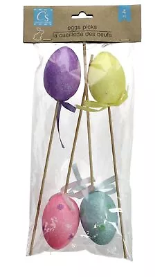 Foam Multi-Color Easter Egg Picks 4 Units • $11.71