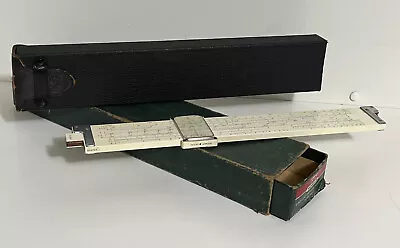 K&E Keuffel & Esser Log Log Duplex Decitrig SLIDE RULE Leather Case N4081-3 Box! • $39.95