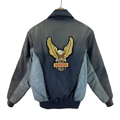 Honda Gold Wing Aspencade Bomber Nylon Motorcycle Jacket Sz M Zip Up • $30