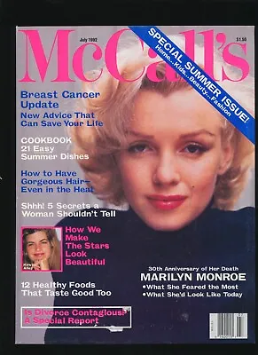 McCall's July 1992 Marilyn Monroe Cover What She'd Look Like Today Kirstie Alley • $20