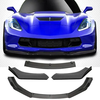 $89.05 • Buy Car Front Bumper Lip Splitter Spoiler Carbon Look For Chevy Corvette C8 C7 C6 C5