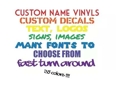 Custom Vinyl Lettering Transfer Decal Sticker Personalized Wall Window • $5.59