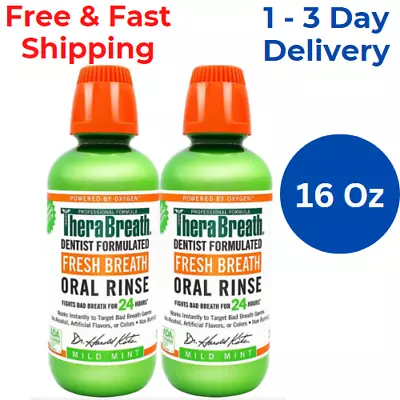 $23.10 • Buy (Pack Of 2) TheraBreath Fresh Breath Oral Rinse, Mild Mint, 16.0 Fl Oz 