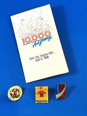 Rare McDonalds Store 10000 Grand Opening Collectible Pins & Commemorative Card • $29.95