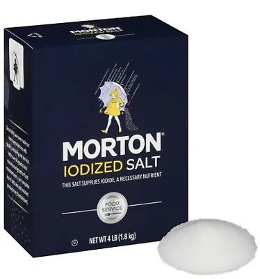 Morton Iodized Table Salt 4 Lbs Box FREE SHIPPING • $12.95