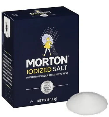Morton Iodized Table Salt Bulk 4 Lb Box (2 Pack) FREE SHIPPING • £18.46
