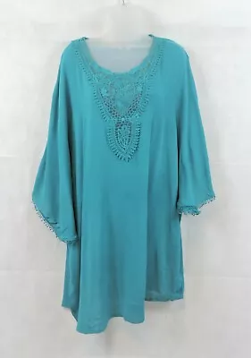 Matthew Williamson Plain Kaftan Turquoise Size UK 10 Rrp £36 NH014 BB 04 • £23.24