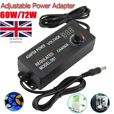 Adjustable Electrical Power Supply Adapter Charger Variable Volt AC/DC 3V-24V • £8.76