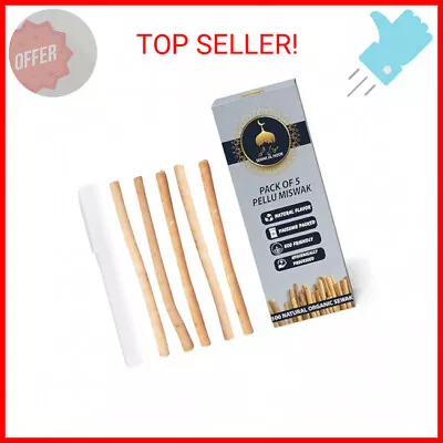 Sewak Al Noor Pack Of 5 Miswak Sticks For Teeth With Holder - Vacuum Sealed Natu • $10.22