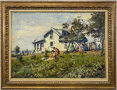 Exceptional C. 1930 Paul Moro Cape Cod MA Impressionist Coastal Landscape Oil • $7500