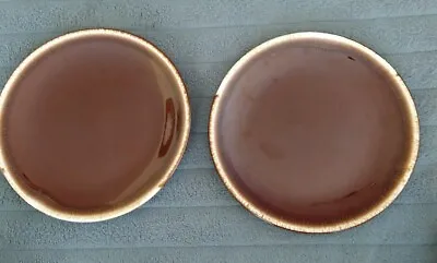 Set Of 2 Vintage McCoy Pottery Brown Drip Glaze Dinner 10  Plates USA • $36.90