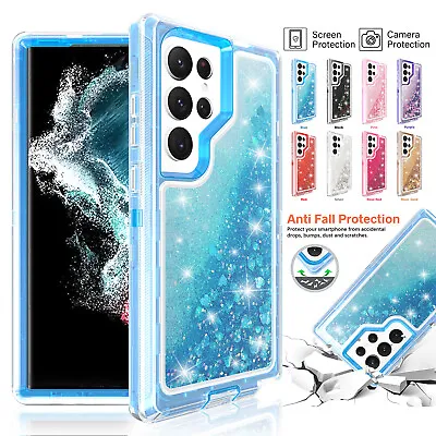 $15.30 • Buy Liquid Glitter Defender Case For Samsung S23 S22 Ultra S21 S20 Plus Shockproof