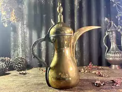 Old Dallah Coffee Pot Arabic Brass Coffee Pot Coffee Gifts Islamic Interiors • $73.45