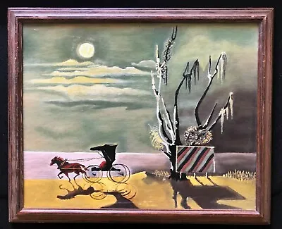 (AFTER) Georges Schreiber Mississippi Moon Oil On Board Illustration Pop Fantasy • $180