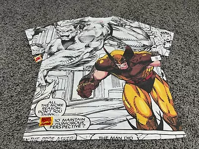 NEW Marvel Shirt Adult XL White Yellow Wolverine Beast X-Men Comics Panel Disney • $39.99