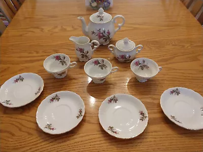 Beautiful Vintage Rose Moss Tea Set With Red Roses Made In Japan • $75