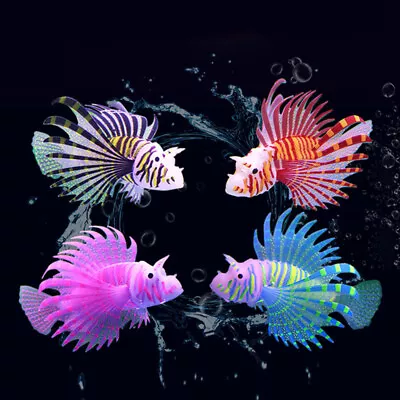 $4.66 • Buy Silicone Simulation Lionfish Jellyfish Luminous Aquarium Supply Fish Tank Decor!